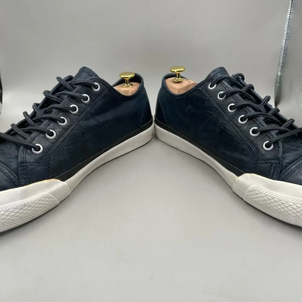 Frye Greene Low Shoes Mens Size 12 Navy Blue Leather Casual Sneakers 3481142-NVY